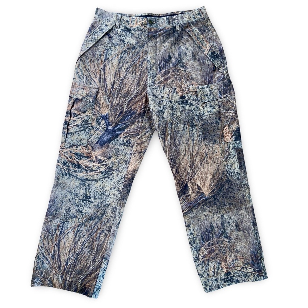 Cabela's Dry-Plus Camo Hunting Pants Mens 34x30 Mossy Oak Cargo Fleece Outer